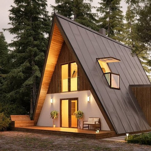 Triangle Shape Steel Structure Small Cabin /Tiny House/ A Frame Triangle House Kit For living