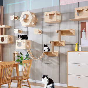 Factory Stock Hammock Mounted Cat Shelf with Two Steps Shelves and Perches Cat Bed wall cat tree parts