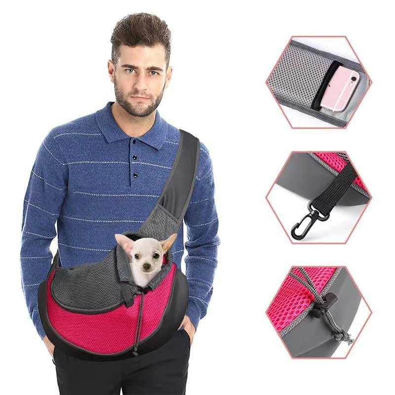 Pet Portable Durable Breathable Neck Sling Single Shoulder Strap Stuff Tote Adjustable Backpack Cat Dog Travel Safe Bag Carrier