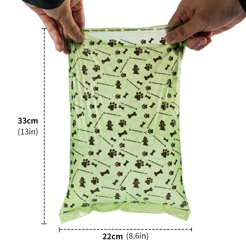 Custom Printed Doggy Pet Poop Bags Dog Garbage Waste Poo Bags Biodegradable Dog Poop Bag for Dogs Biodegradable Compostable