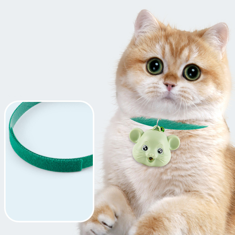 Cat Collar Toy with LED Lights Remote Controller Interactive Laser Cat Toys with Bell Automatic Cat Self Play Collar Funny Toy