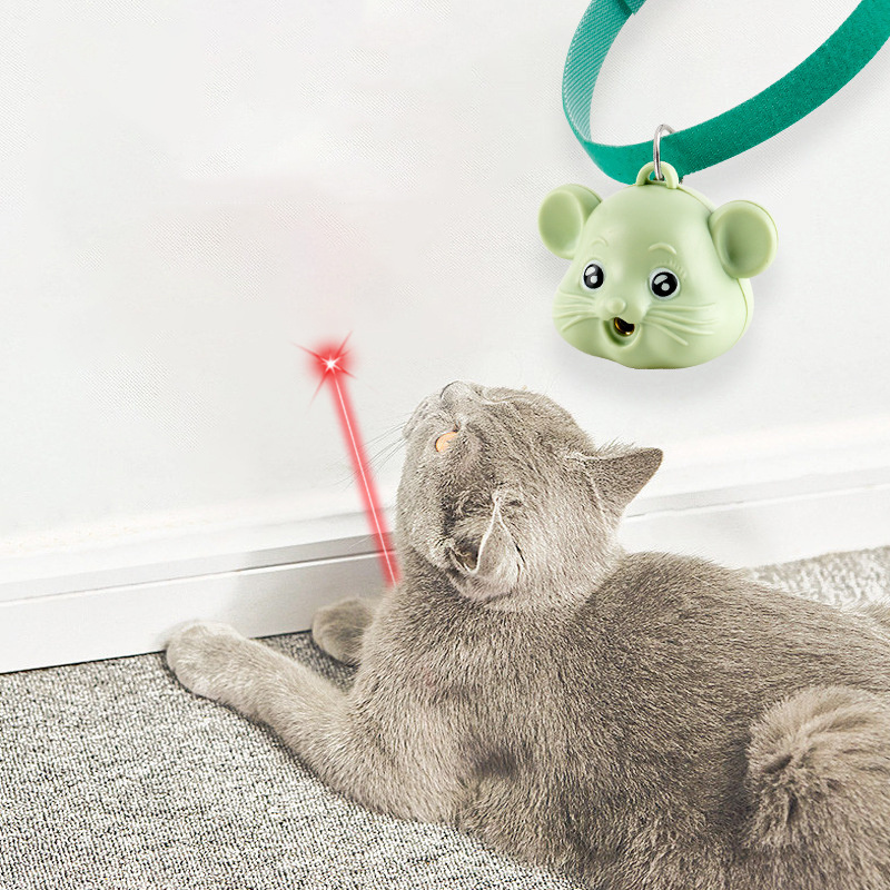 Cat Collar Toy with LED Lights Remote Controller Interactive Laser Cat Toys with Bell Automatic Cat Self Play Collar Funny Toy