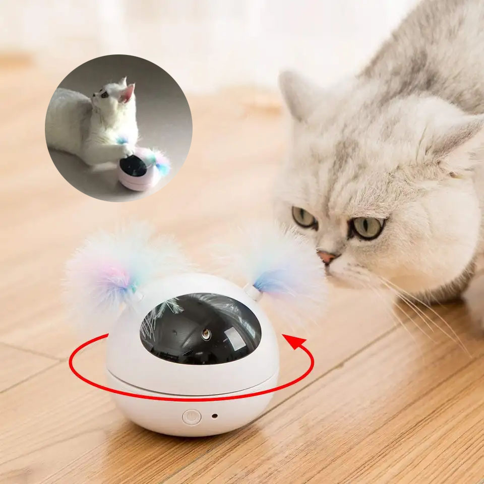 Factory Wholesale Automatic Laser Cat Toy Kitten Shape Laser Cat Toy LED Red Laser Cat Toy Pet Christmas Gift