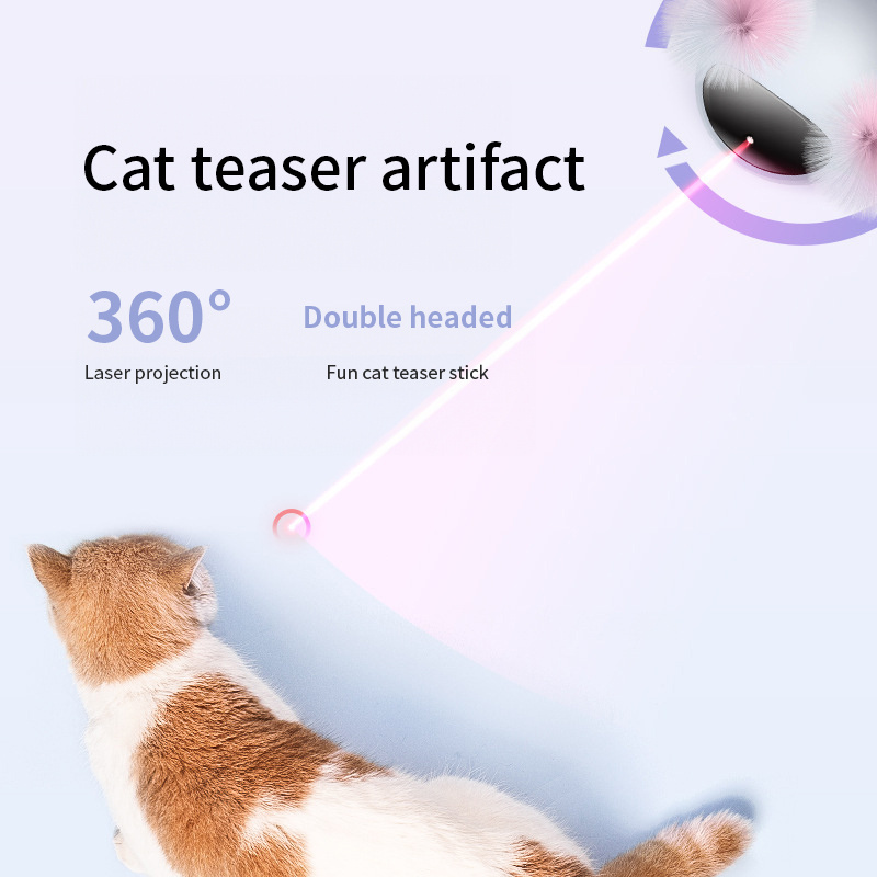 Factory Wholesale Automatic Laser Cat Toy Kitten Shape Laser Cat Toy LED Red Laser Cat Toy Pet Christmas Gift