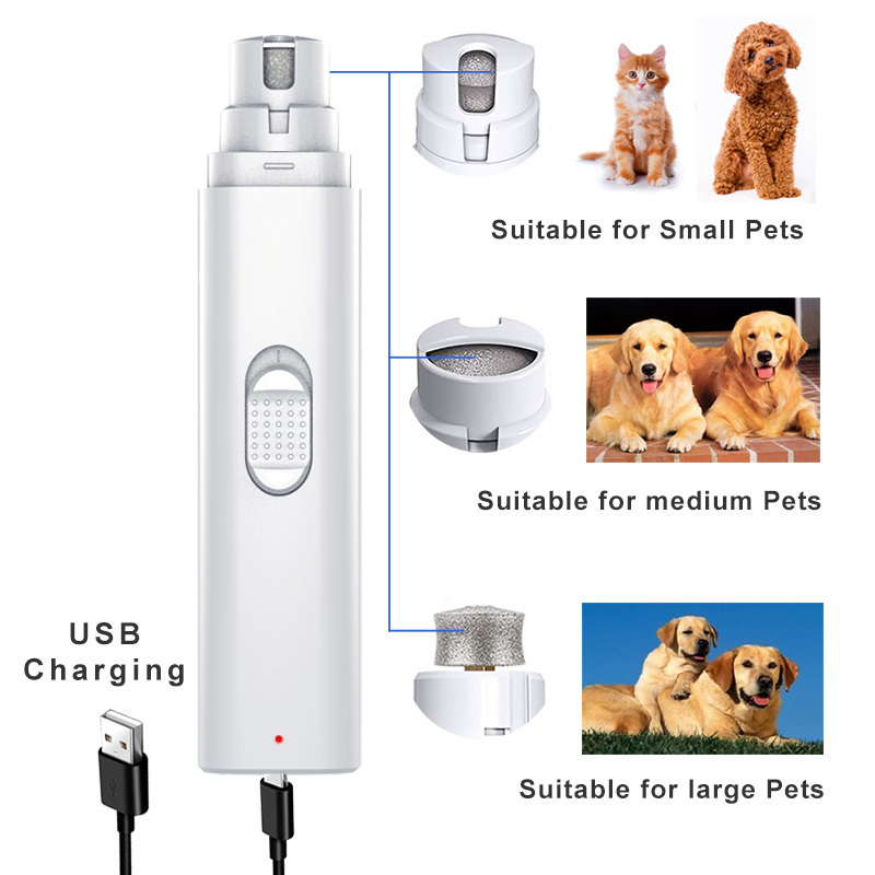 USB Charging Pet Quiet Cat Paws Nail Grooming Trimmer Tool Nail Clippers Dog Nail Grinder Rechargeable