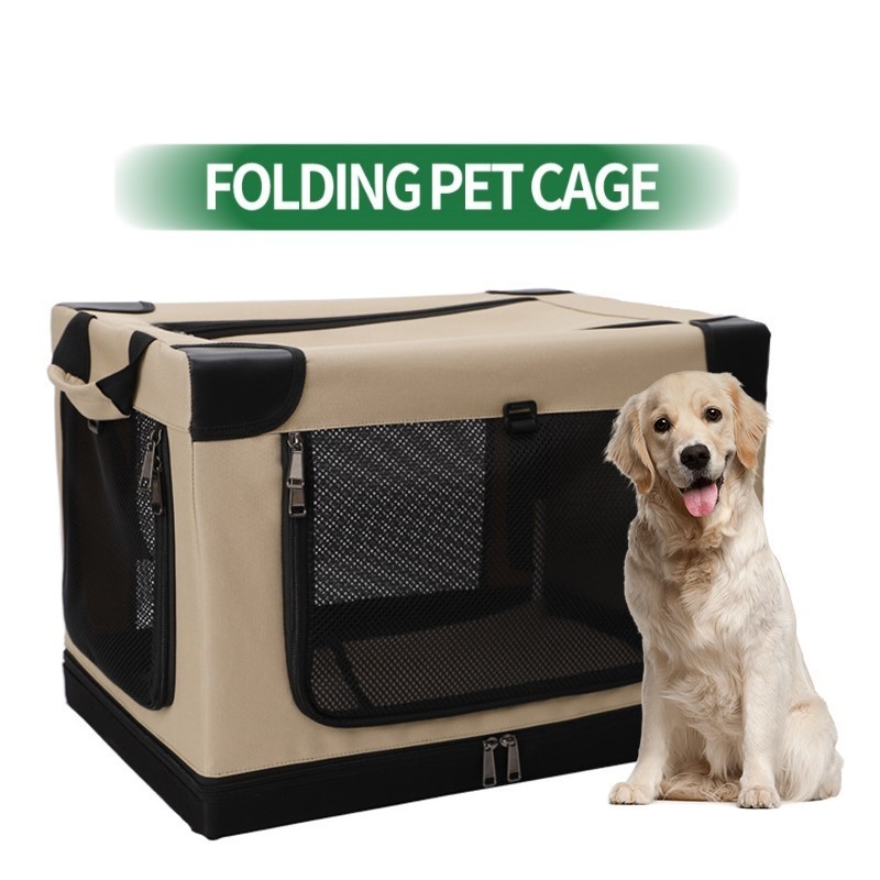 Oxford Fabric Removable Bracket Folding Portable Indoor Outdoor Travel Soft-sided Pet Dog Crate Kennel Cat Carrier Bag