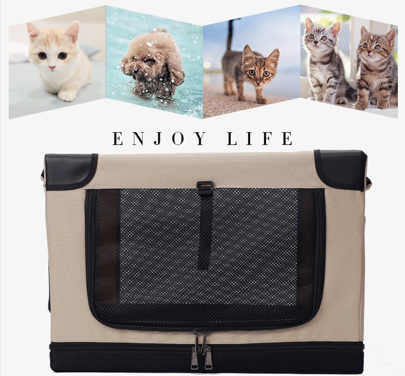 Oxford Fabric Removable Bracket Folding Portable Indoor Outdoor Travel Soft-sided Pet Dog Crate Kennel Cat Carrier Bag