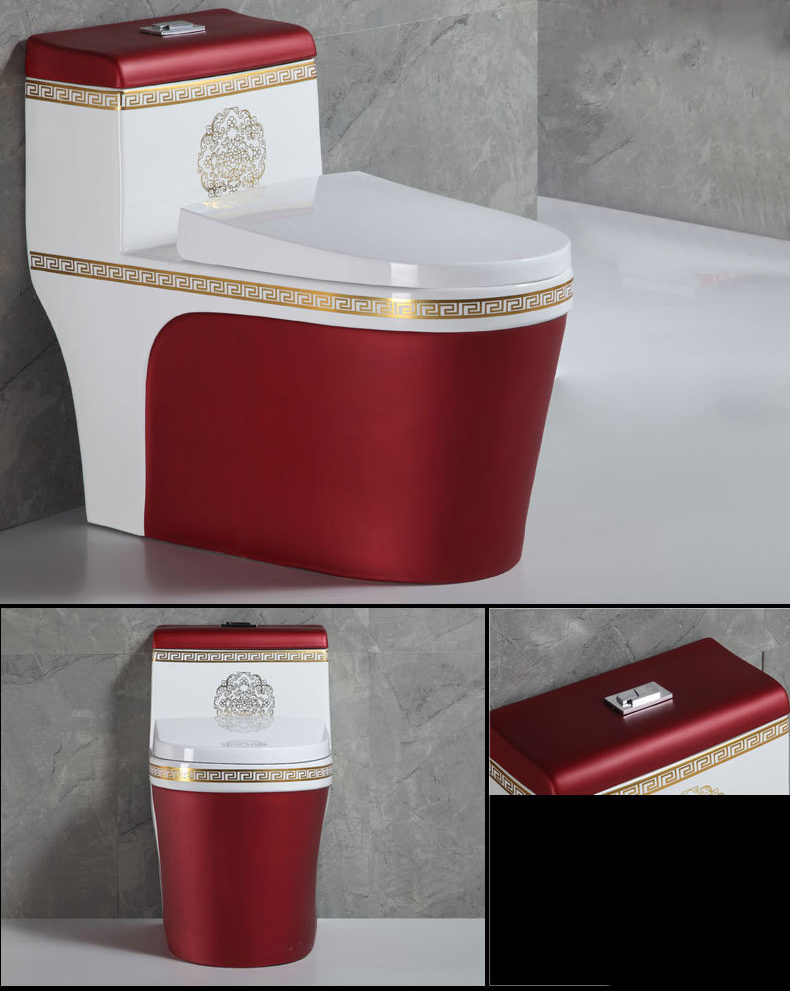 Luxury Gold Colored Toilets Diamonds Multicolor Gold WC Toilet