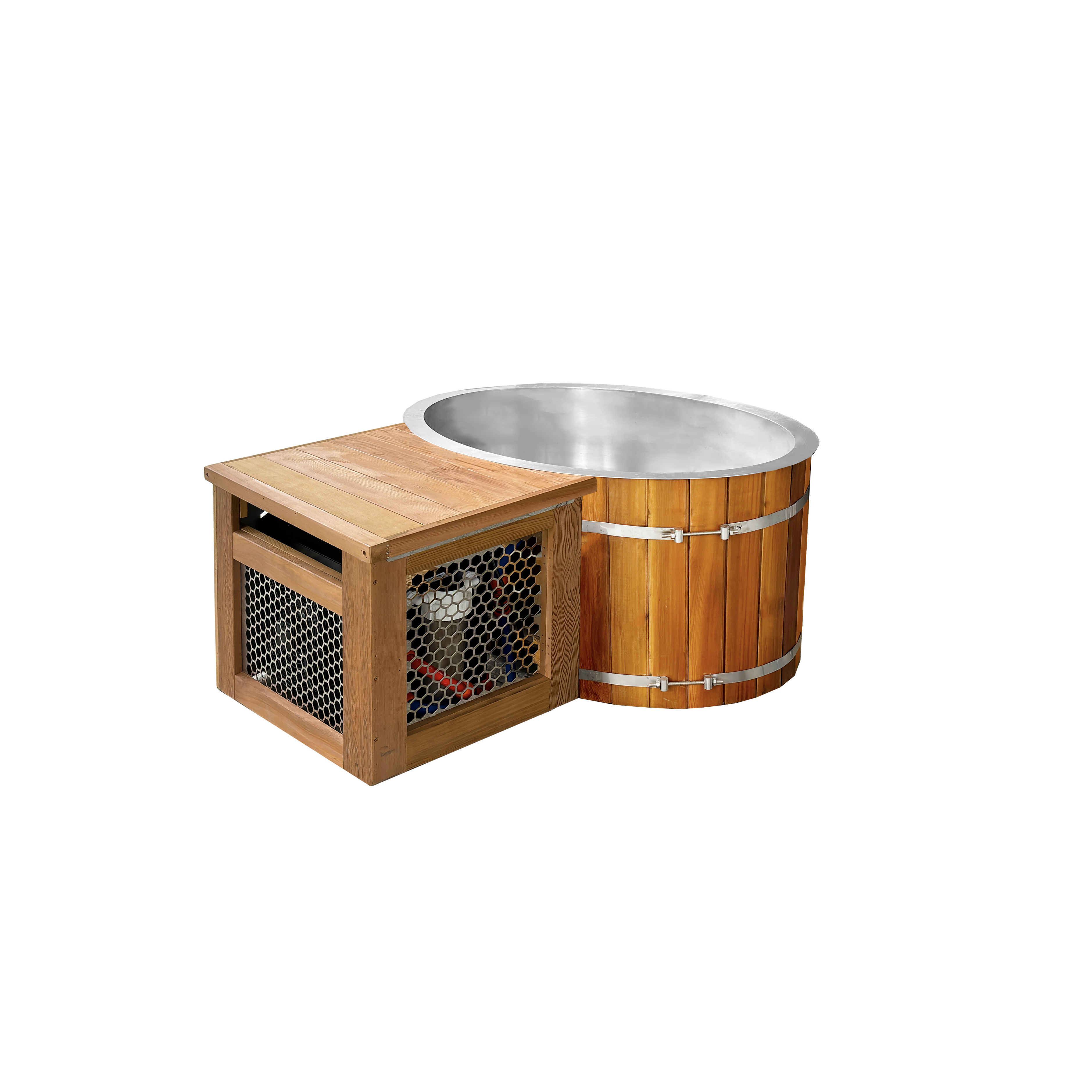 High Quality Custom Made Wooden Barrel Luxury Ice Bath Tub And Showers Cold Plunge