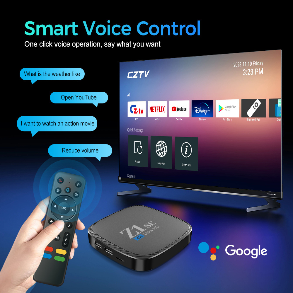 Z1 SE H313  2G+16G Android 10 TV Set-Top Box Dual WiFi Bluetooth High-Definition 4K Projection  IPTV