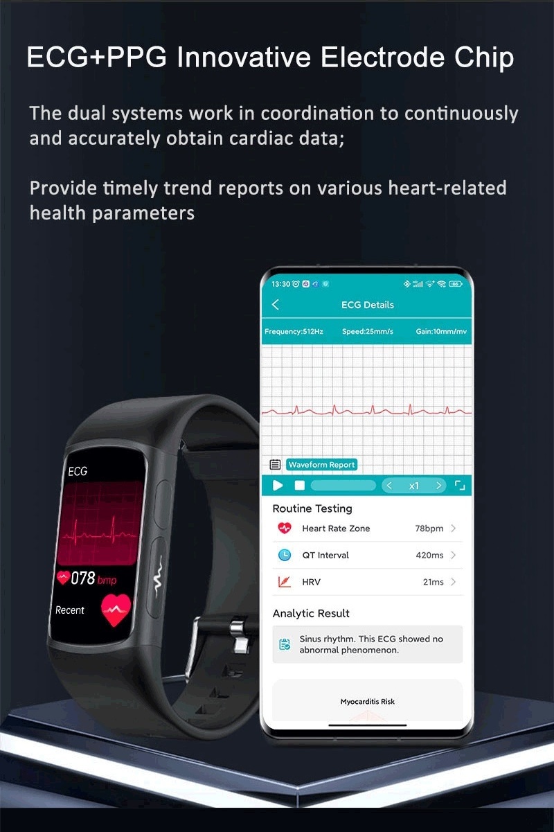 H8 Smart Bracelet Healthy Exercise Blood Oxygen Blood Pressure Blood Glucose Monitoring Smart Watch ecg smart watch 2024 SDK