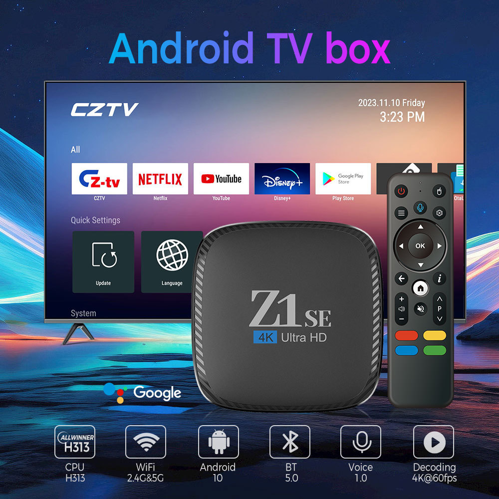 Z1 SE H313  2G+16G Android 10 TV Set-Top Box Dual WiFi Bluetooth High-Definition 4K Projection  IPTV