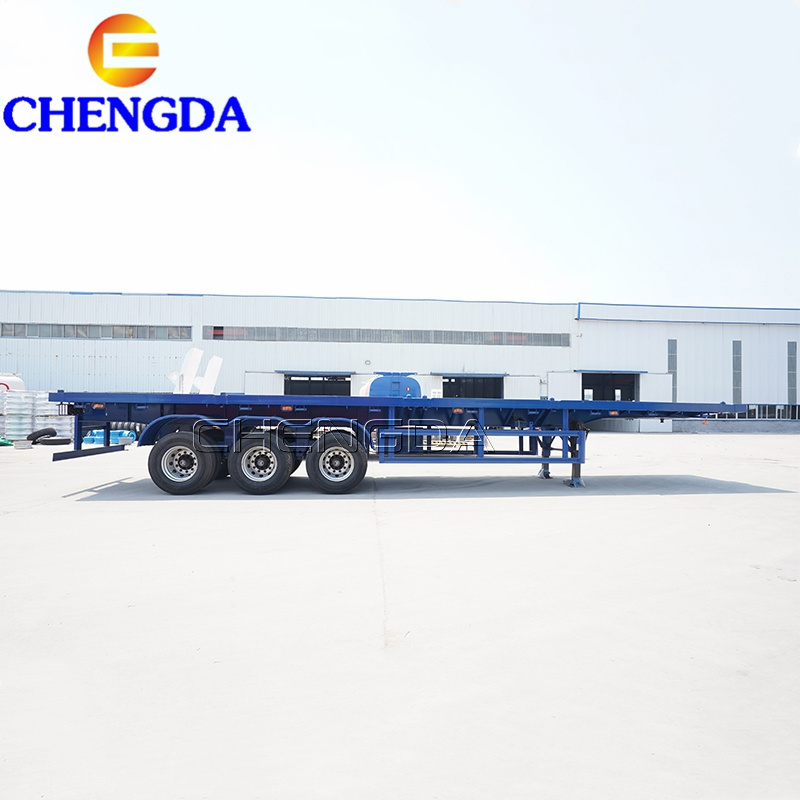 Chengda Factory Direct 3 Axle 40ft Flatbed Container Flat bed Trailer Export to Tanzania