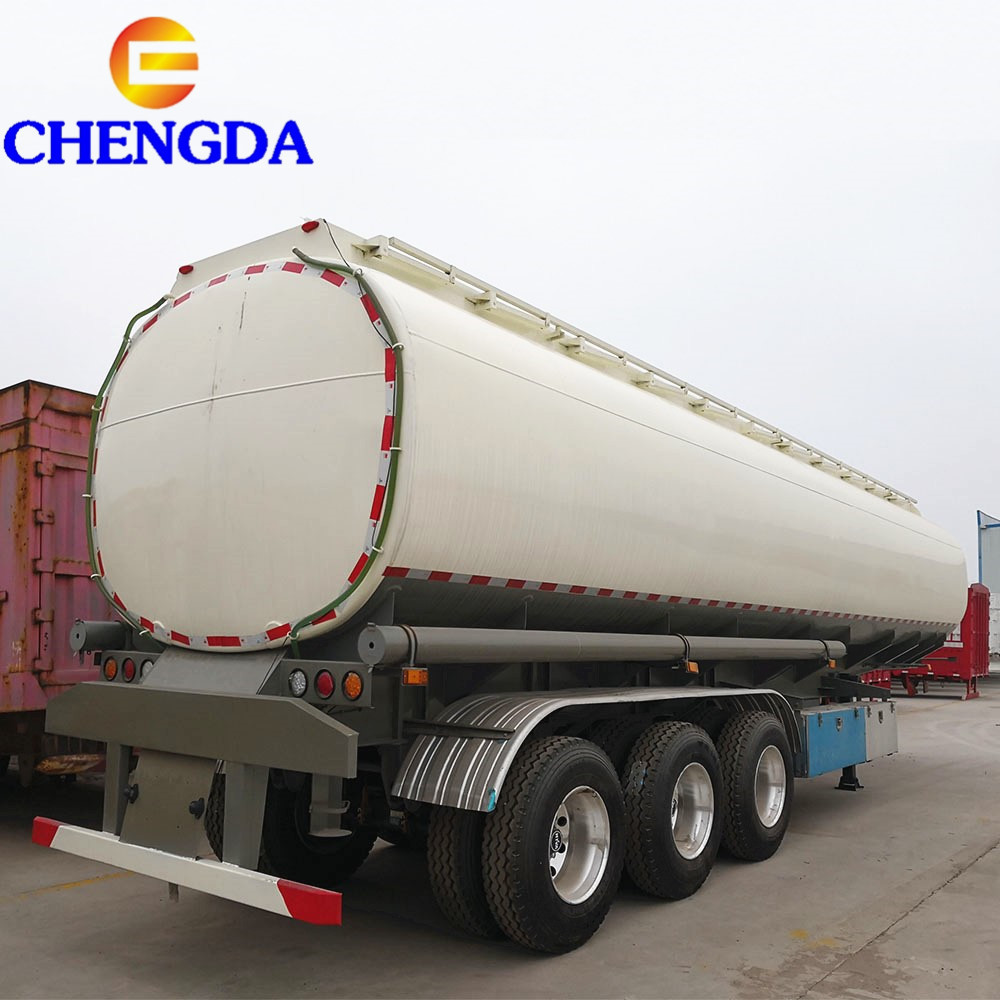 3 axles 50000 liters used petroleum fuel tank trailer with right hand drive tractor truck