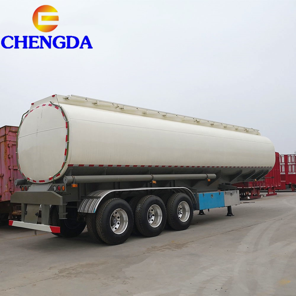 3 axles 50000 liters used petroleum fuel tank trailer with right hand drive tractor truck