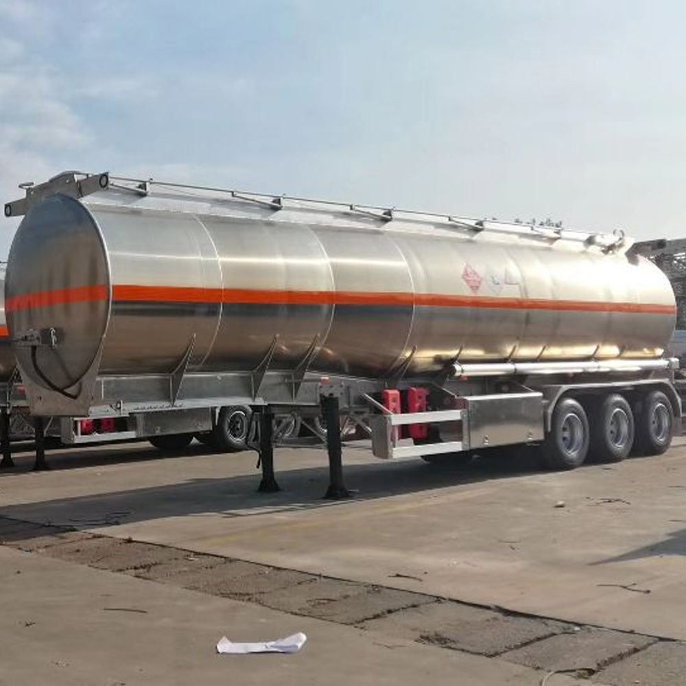 45000 liters Aluminium Fuel Oil Tanker Trailer  Fuel Tanker With Manhole Cover