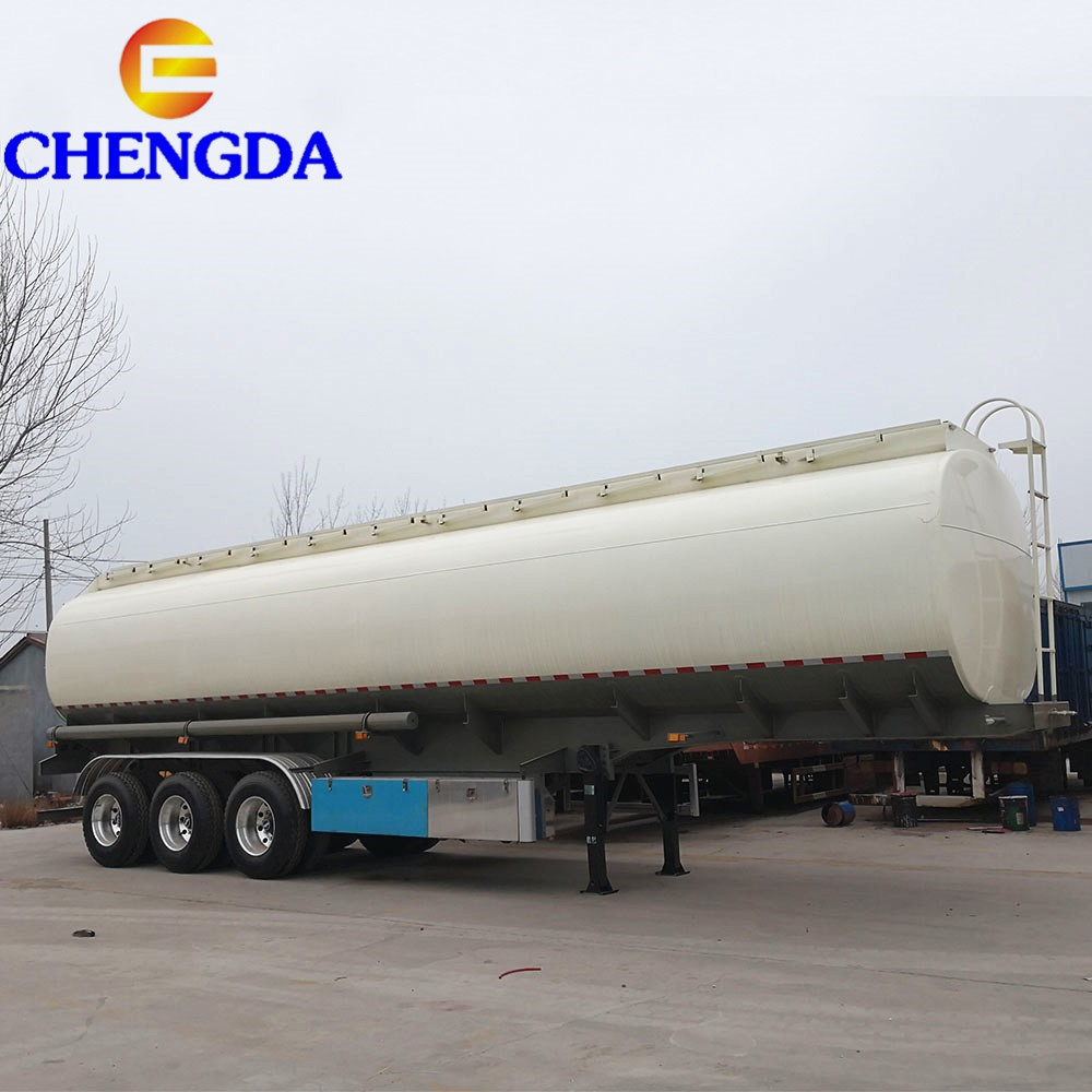 3 axles 50000 liters used petroleum fuel tank trailer with right hand drive tractor truck