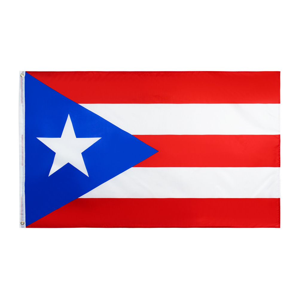 Wholesale Polyester 3x5 90*150cm polyester cheap printed PR Puerto Rico flag Hand Held Puerto Rican Flag