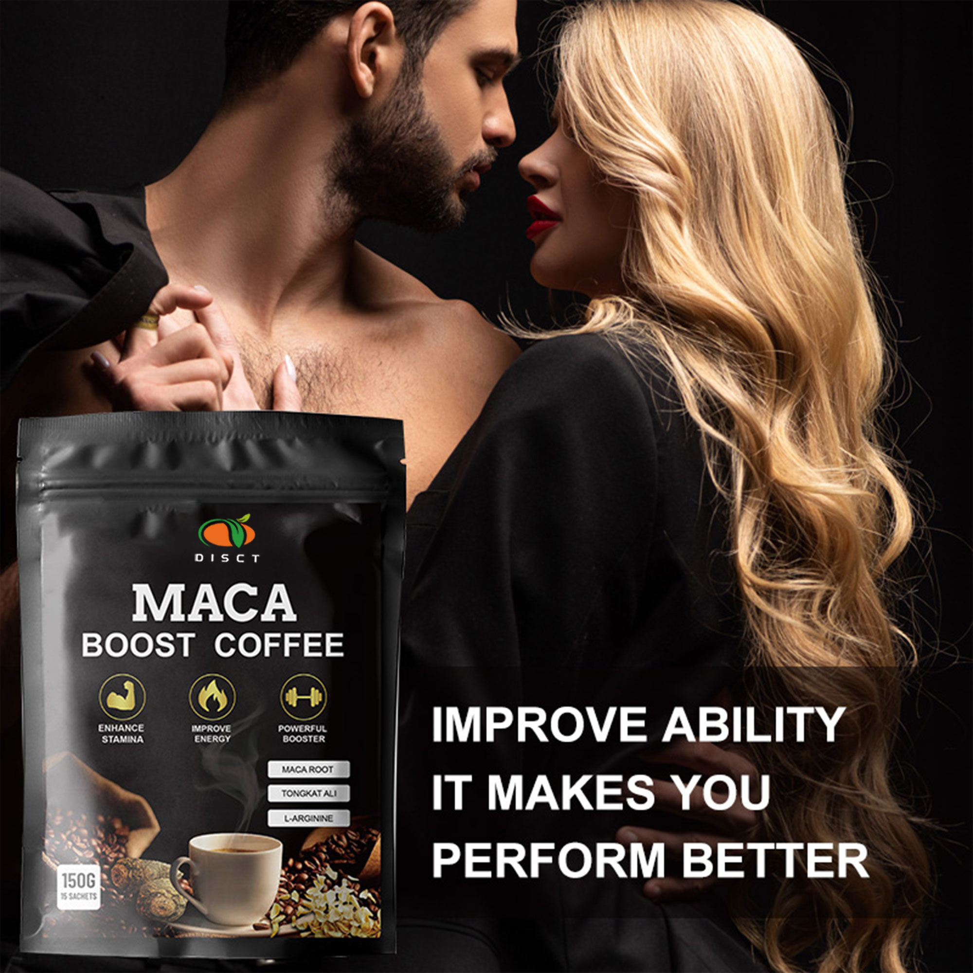 herbal men supplements tongkat ali maca energy coffee for male powerful booster