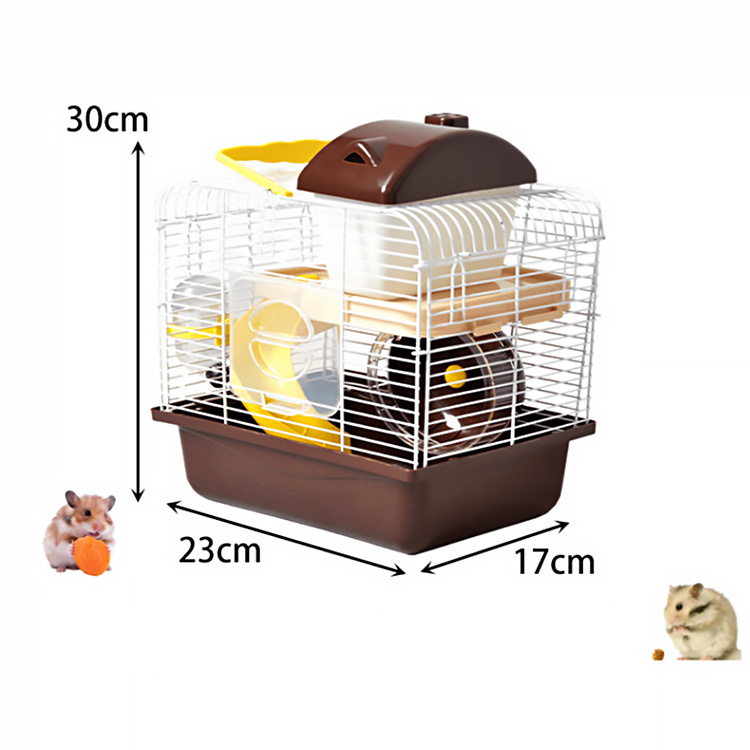 Portable Dream Castle For Small Pet Hamster Guinea pig Cage House Travel Carrier With Running Wheel