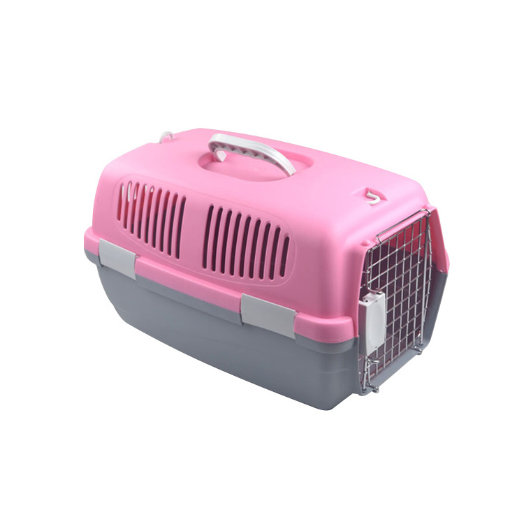 Manufacture Wholesale Dog Pet Transport Plastic Cages Portable Flight Dog Case Plane Cage