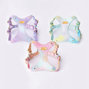 Color eco-friendly PU waterproof break-free cat small puppies good quality fashion dog body harness