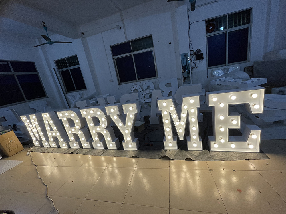 2023  Marry Me Lights Marquee Letter 4Ft Led Big Numbers Giant Light Up Letters Led Marquee Giant Letters