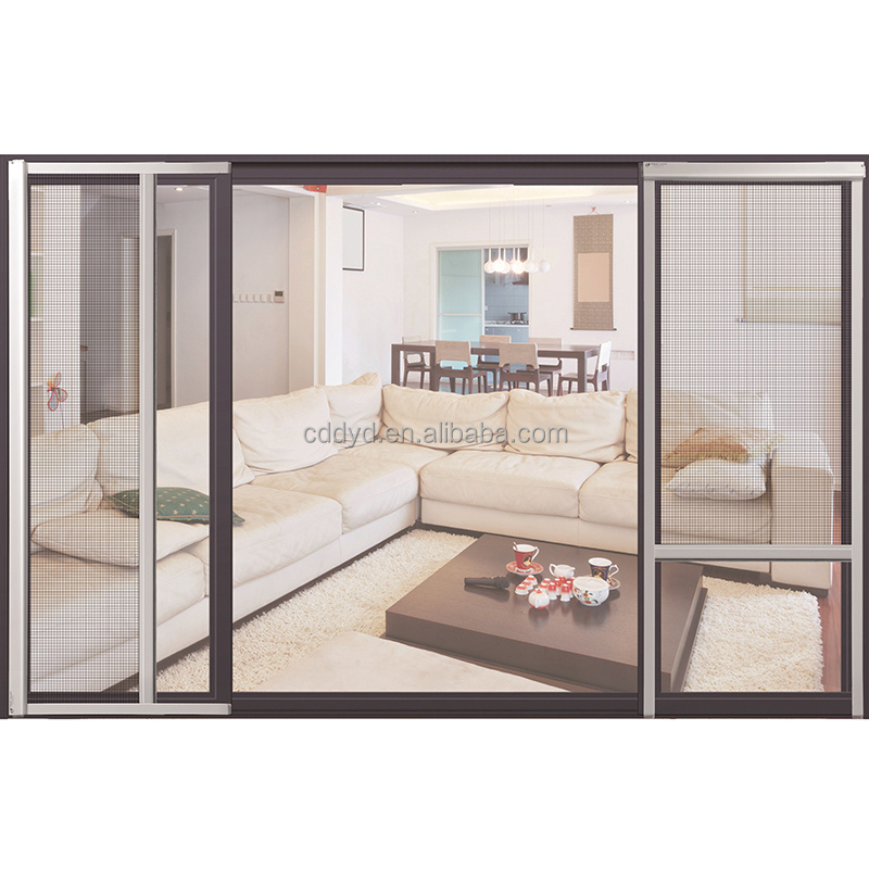 China Manufacture Aluminum Frame Window And Door Mosquito Net Door With Fiberglass Net