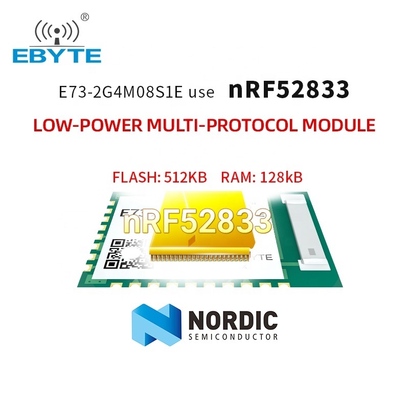 E73-2G4M08S1E Small Size nRF52833 BLE5.1 Ble Mesh Thread Zigbee Multi-protocol Wireless Module IOT Communication Module