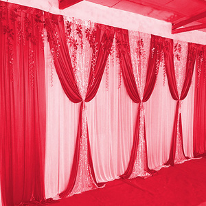 Hot Sale Longsun Wedding Stage Decorations Backdrop Party Drapes With Swag Silk Fabric Curtain For Wedding Birthday Event