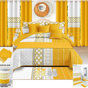 Luxury Customized Wholesale Sheet Set With Curtains 3d Printed Microfiber Cotton Bed Set Big Size