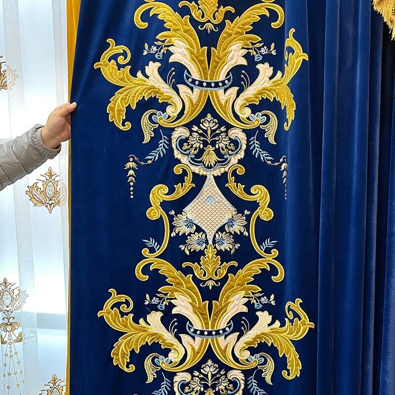 High Quality European Luxury Curtains Elegant Velvet Pelmet for Living Room and Hospital Solid Pattern Woven for Shade