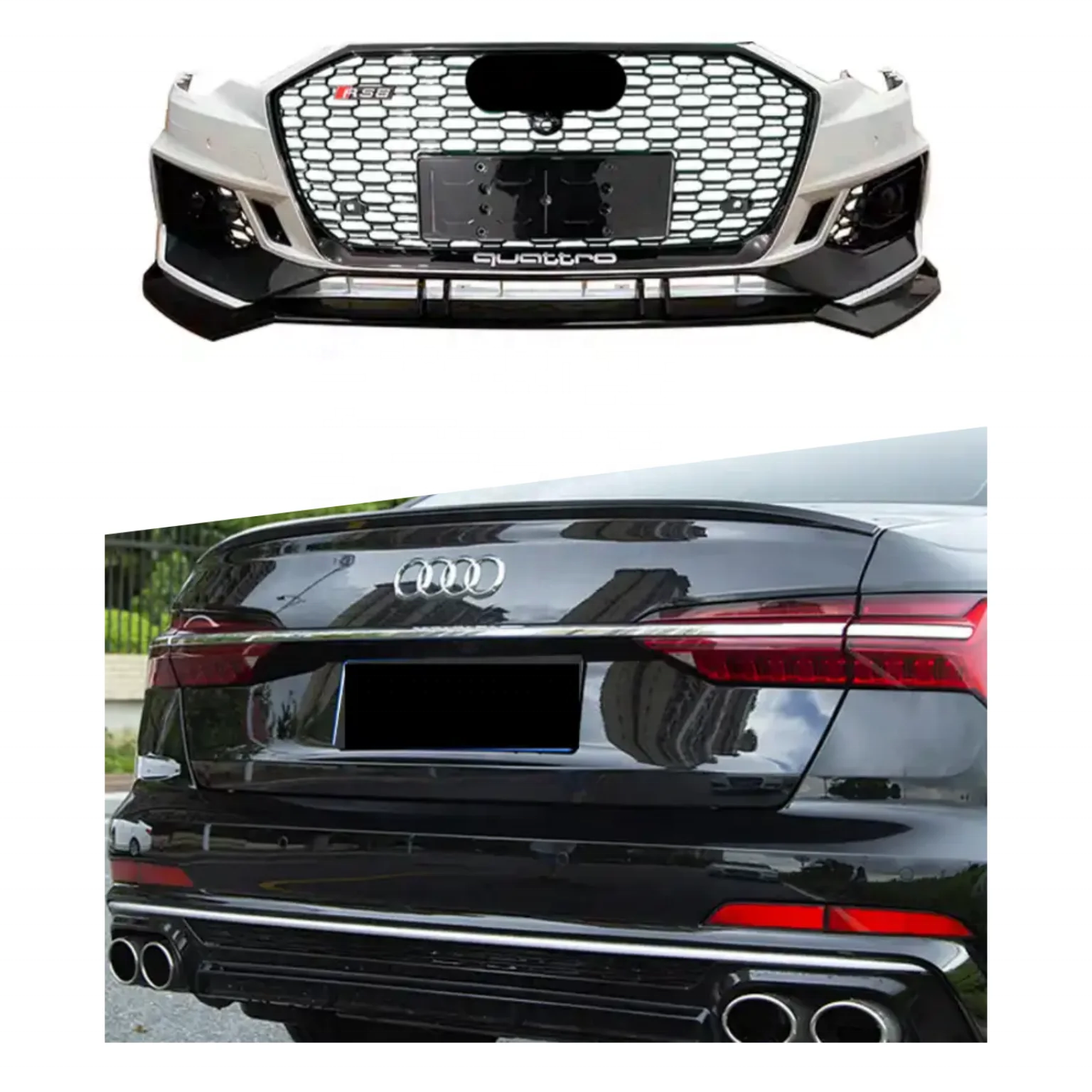 Good Fitment Auto Tuning Parts and Accessories Honeycomb Style Body Kits For Audi A6 C8 2019 2020 Change to RS6