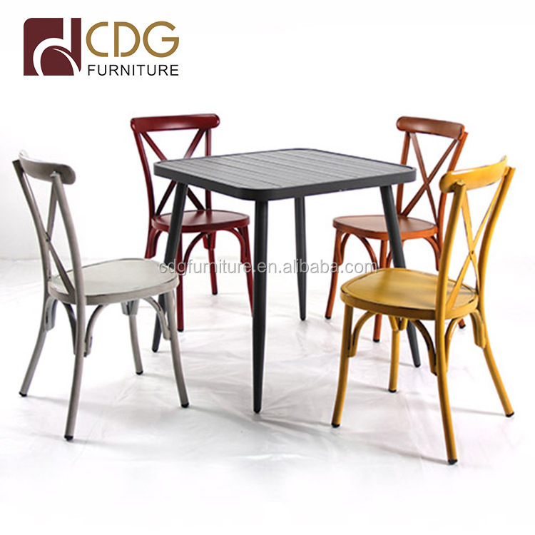 Hot Sale Coffee Black Square Dining Table Patio Furniture Unique Industrial Bar Garden Sets Outdoor Furniture