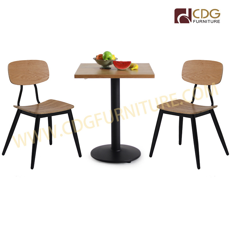 CDG Modern Design Commercial Chair Furniture Bent Plywood Steel Leg Coffee Shop Cafe Tables And Chairs For Hotel Restaurant