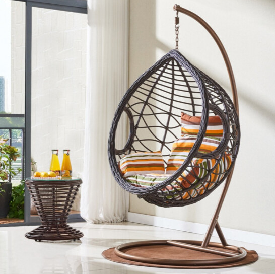 Outdoor rattan bird's nest Nordic basket chair indoor balcony hanging chair household swing rattan egg chair