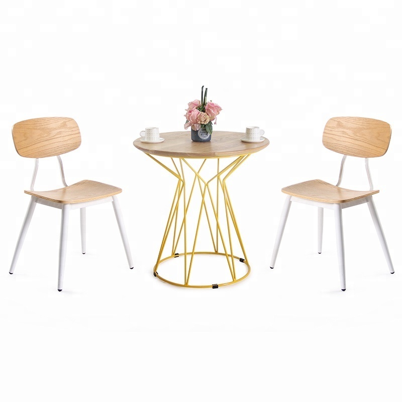 CDG Modern Design Commercial Chair Furniture Bent Plywood Steel Leg Coffee Shop Cafe Tables And Chairs For Hotel Restaurant