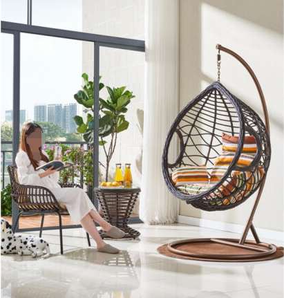 Outdoor rattan bird's nest Nordic basket chair indoor balcony hanging chair household swing rattan egg chair