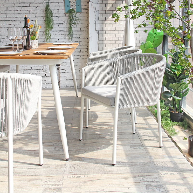 2023 Rattan Garden Cafe Chair Aluminum Restaurant Natural Woven Rattan Dining Chair