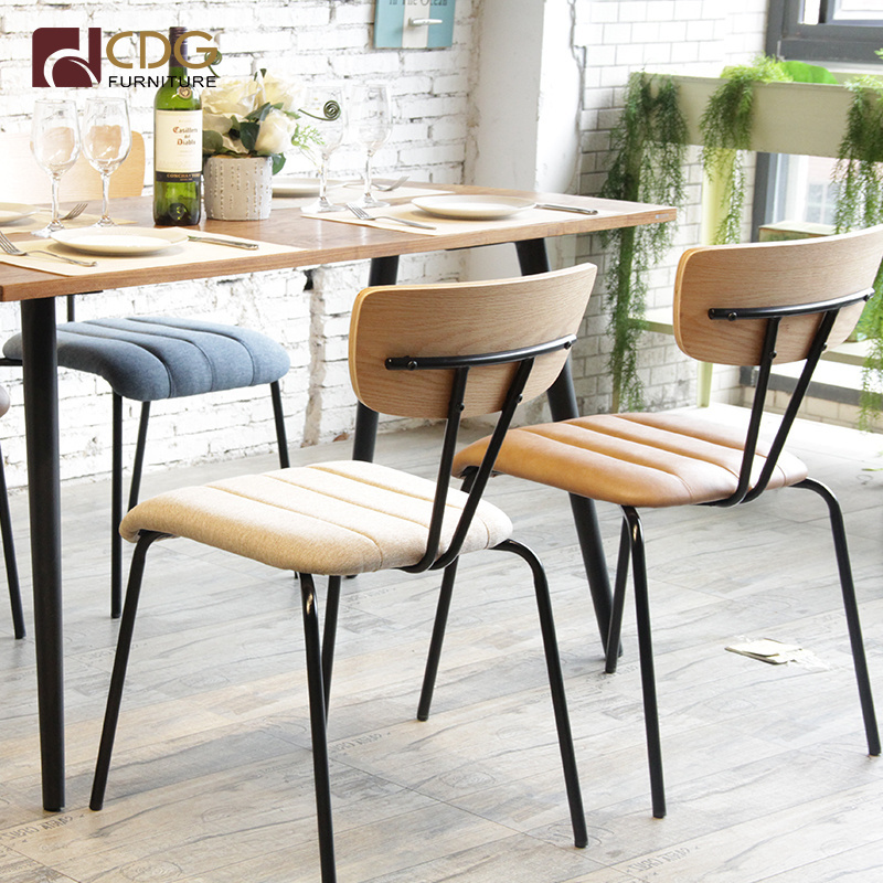 Coffee Shop Wooden Chair Modern Luxury Restaurant Furniture Cafe Fabric Chairs Restaurant Design