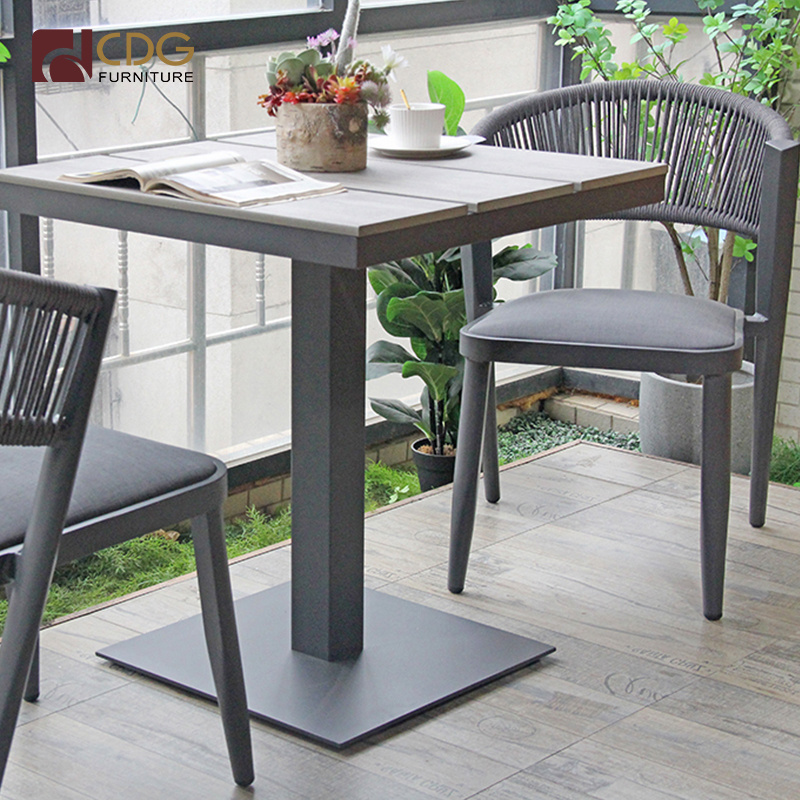 Restaurant Dinning Furniture Terrace Coffee Square Table Outdoor Furniture