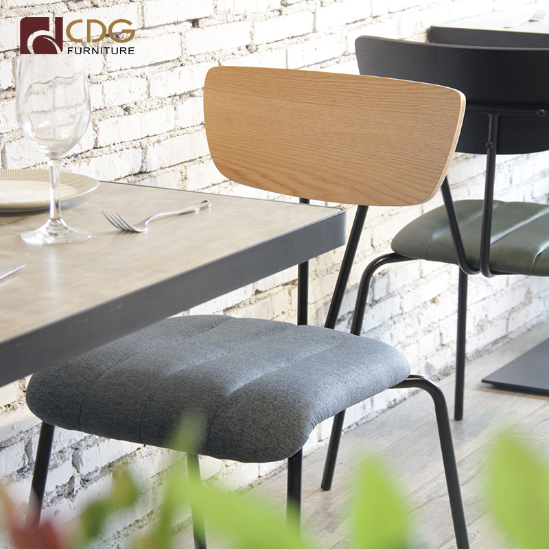 Coffee Shop Wooden Chair Modern Luxury Restaurant Furniture Cafe Fabric Chairs Restaurant Design