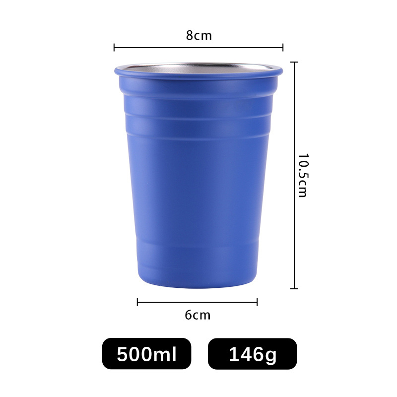 Customize Pint Glass 17oz tumbler Stainless Steel Camping 500ml Vaso De Pinta Personalizado De Reusable Cup