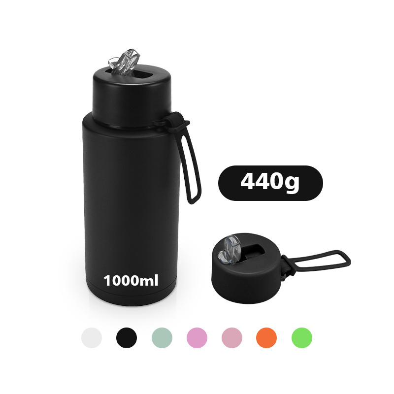 Custom bpa free eco friendly 32oz 1000ml vacuum flask reusable double wall insulated stainless steel water bottle