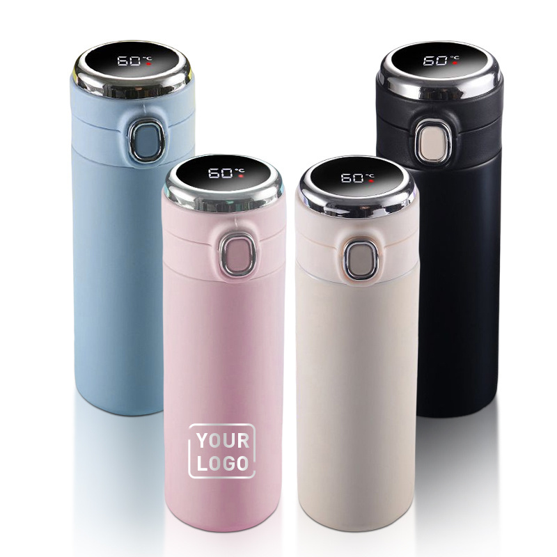 Smart touch LED screen temperature display double wall stainless steel thermos children water bottles vacuum flask