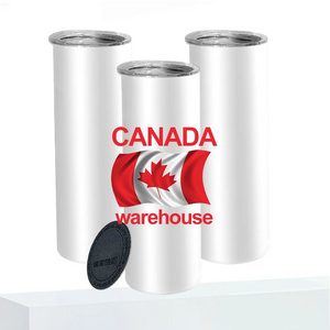 Canada Warehouse 20oz Double Wall Stainless Steel Skinny Straight Cup Sublimation Blanks Tumbler with rubber bottom