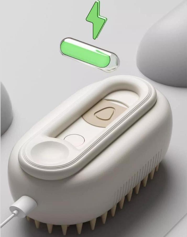 Dog Cat Electric USB Water Spray Steam Portable Hair Removal Cleaning Massage Brush with Handle