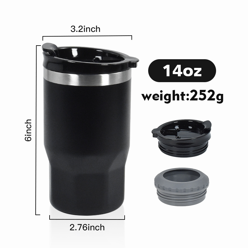 Custom design 14oz cooler can Stainless Steel Tumbler With Lid Double Wall Vacuum Insulated Octagon Mug Milk Tea Coffee Travel C