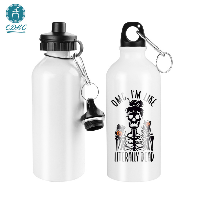 New Fashion 500ml Sublimation Blanks Advertising Sport Travel Water Bottle Two Lids Aluminum Climbing Water Bottles