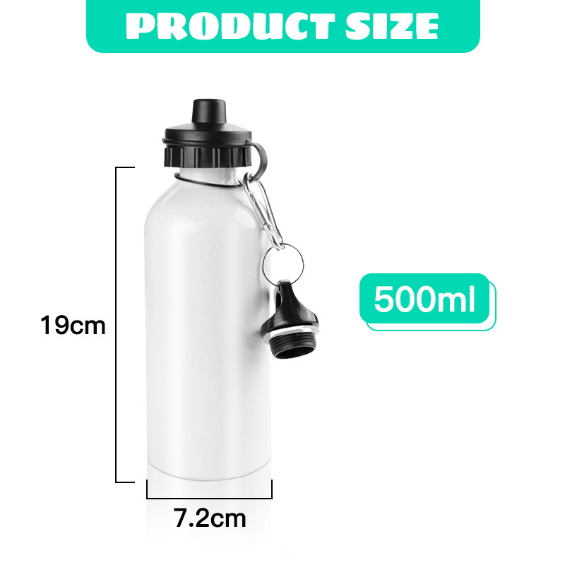 New Fashion 500ml Sublimation Blanks Advertising Sport Travel Water Bottle Two Lids Aluminum Climbing Water Bottles